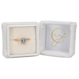 1.2Ct Aquamarine Ring with Earth Mined Diamond Accents: Solid 14K Gold, 7x5mm