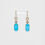 14K yellow gold sleeping beauty turquoise earrings