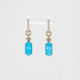 14K yellow gold sleeping beauty turquoise earrings