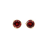 14K Gold Madagascar Red Garnet Martini Studs | Round 6mm