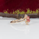 14K yellow gold padparadscha sapphire ring