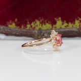 14K yellow gold padparadscha sapphire ring