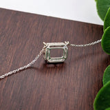 Lovely Pendant Necklace Setting W Natural Diamonds Halo in 14K Solid Gold | Customizable