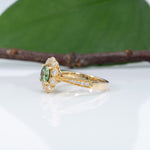 14K yellow gold demantoid garnet ring