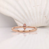 Adorable Pink Spinel Ring w Diamond Accents in Solid 14K Rose Gold | MQ 6x3mm