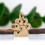 14K Yellow Gold  Paw Shaped Locket | 14mm