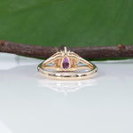 14K yellow gold pink sapphire ring