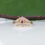 14K yellow gold pink sapphire ring