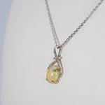 14K white gold ethiopian opal pendant