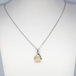 14K white gold ethiopian opal pendant