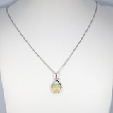 14K white gold ethiopian opal pendant
