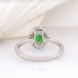 Avienne Solid 14k White Gold Tsavorite Garnet Ring with Natural Diamond Accents | 7x5mm
