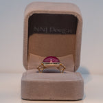 14K yellow gold star ruby ring