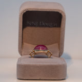 14K yellow gold star ruby ring