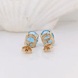 Swiss Topaz Oval Solitaire Solitaire Stud Earrings | 6x4mm 7x5mm 8x6mm