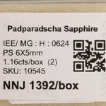 0.58 carat natural padparadscha sapphire pear 6x5mm loose gemstone – view 2