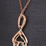 Siddhi 14K Rose Gold Afghan Tourmaline and Diamond Accents Pendant | OV 6x4mm