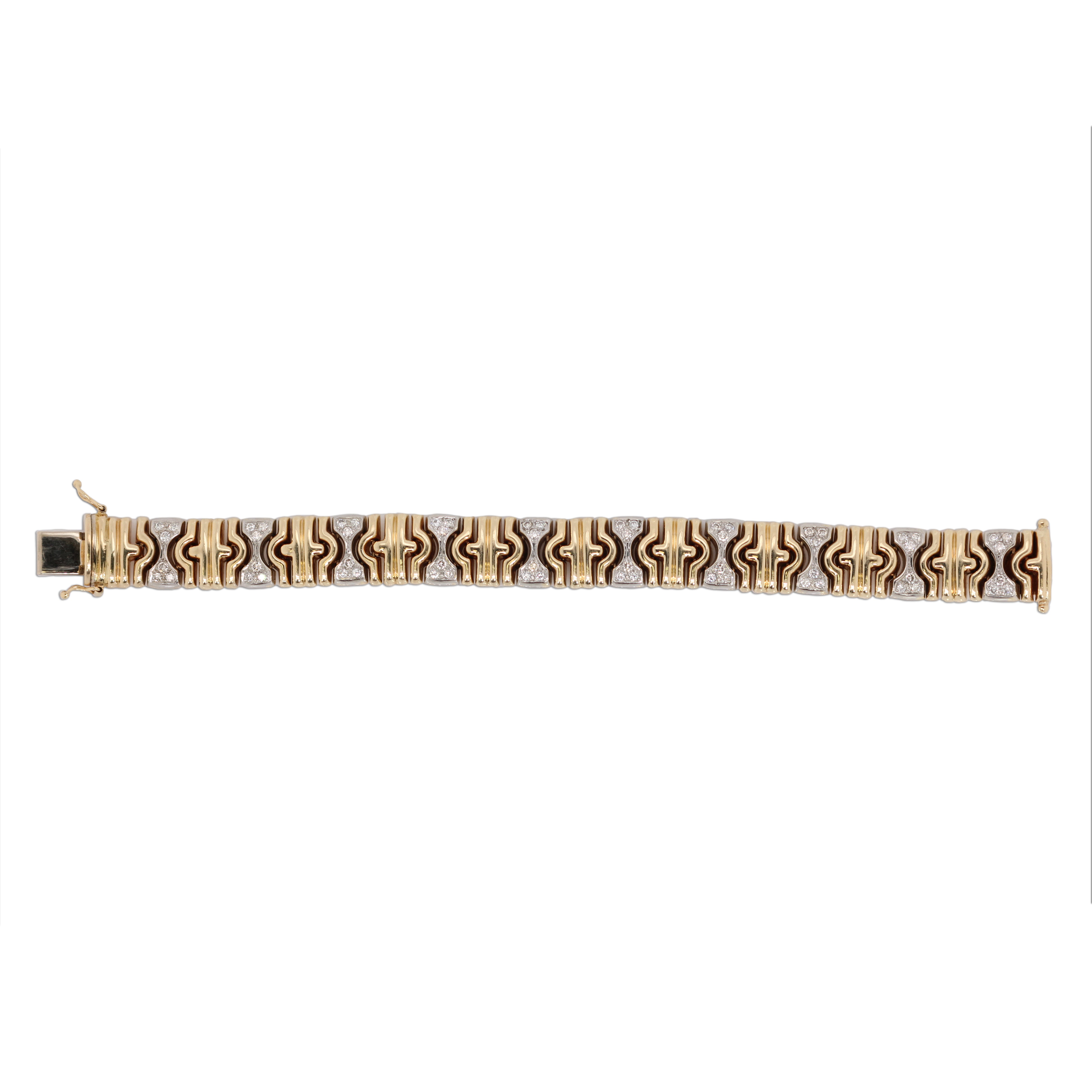 Previously Loved 14K Dual Yellow White Gold w Diamond Bracelet