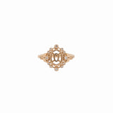 Dazzling Diamond Halo Ring Semi Mount in 14K Gold W Natural Round Diamond Accents | Oval Shape | Gemstone Ring Setting | Customizable