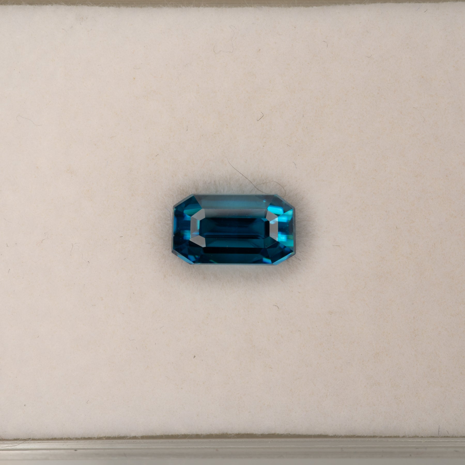 natural cambodian blue zircon emerald cut loose gemstone
