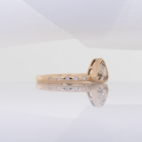 1Ct Yellow Sapphire Ring with Natural Diamond Accents: Solid 14K Gold, 6.3x6.4mm