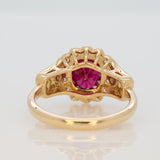 1.5ct Burma Ruby Ring with Earth-Mined Diamond Accents in Solid 14K Gold – Elegant 7x6mm Fine Gemstone Statement Ring