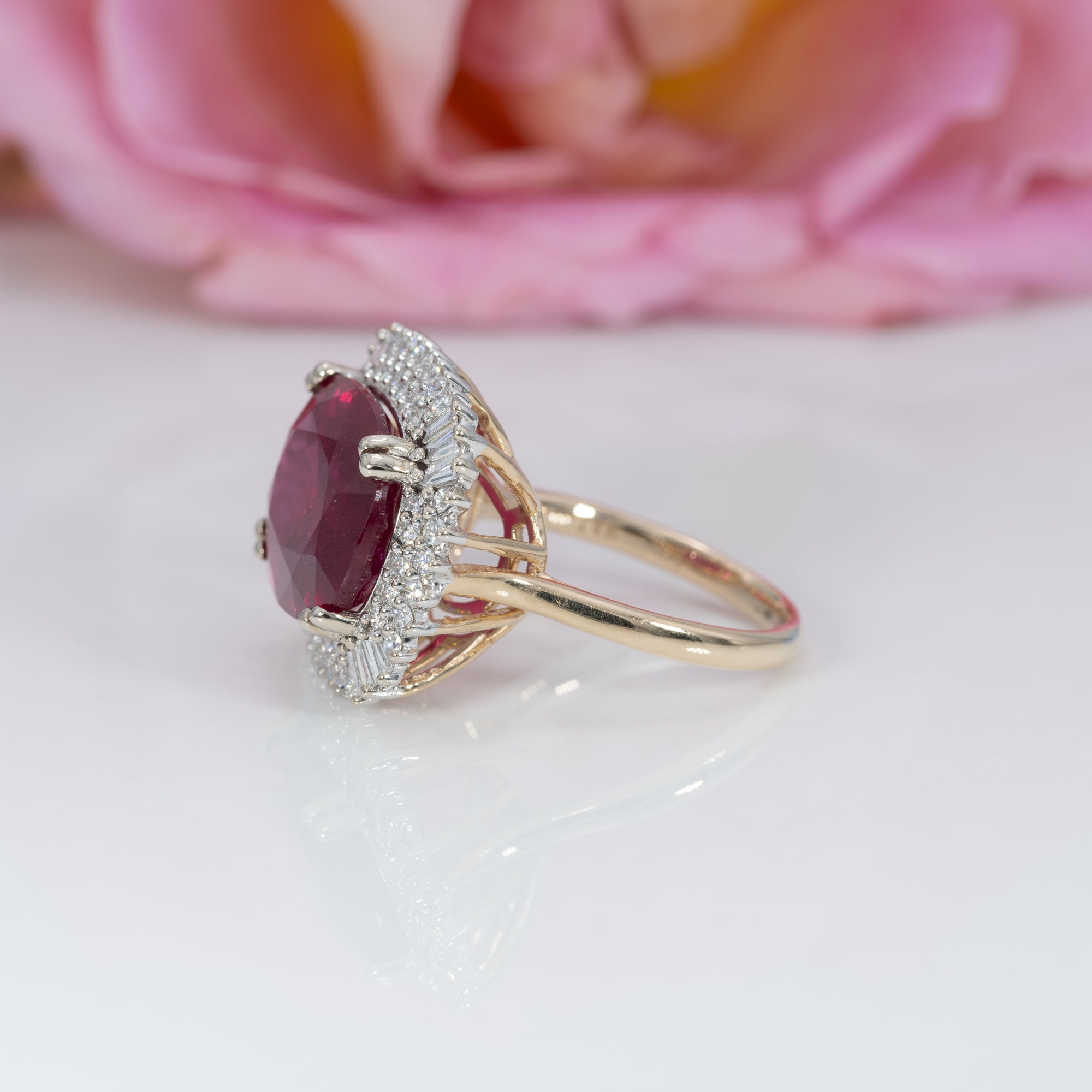 14K white & yellow gold madagascar ruby ring