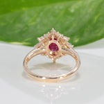 14K yellow gold burma ruby ring