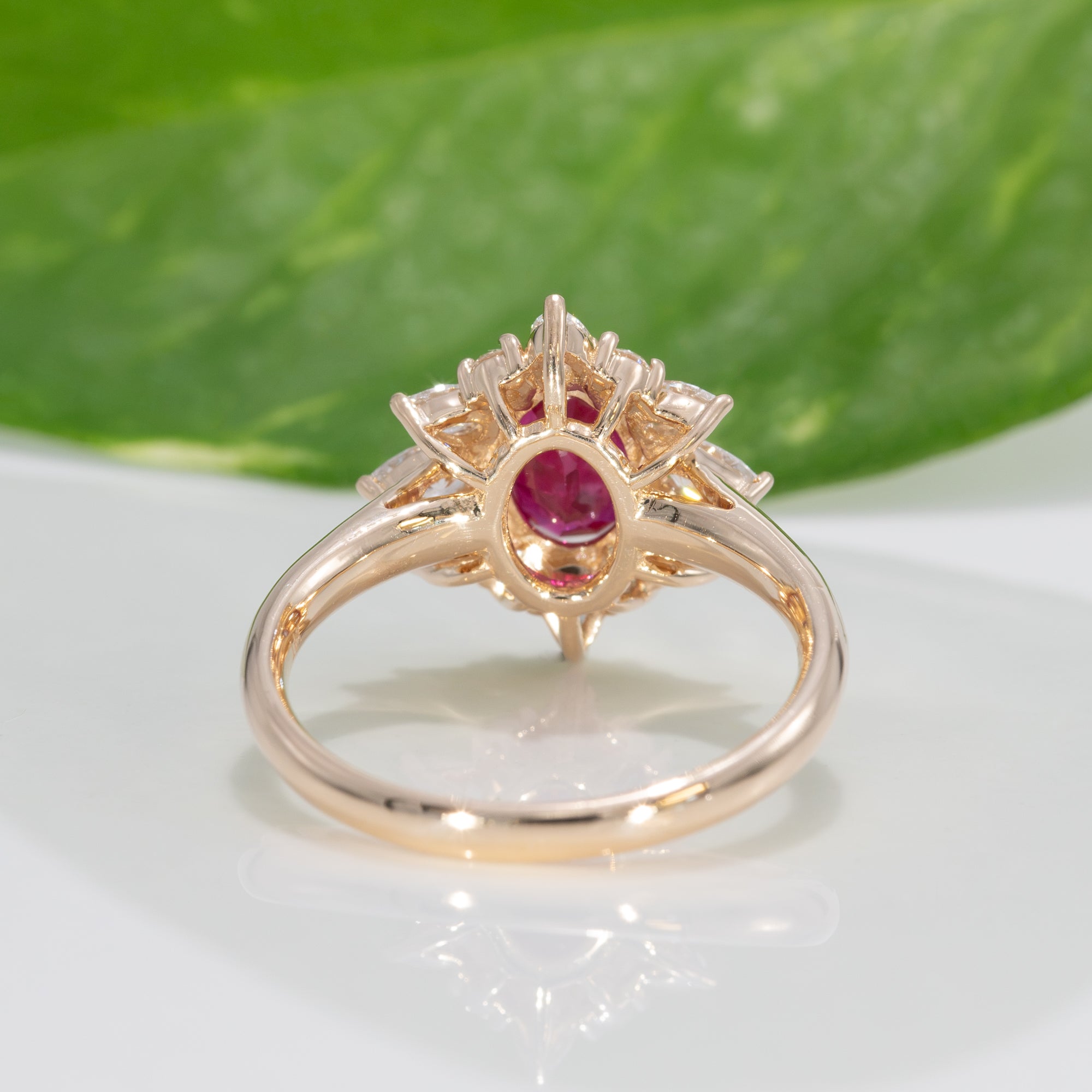 14K yellow gold burma ruby ring