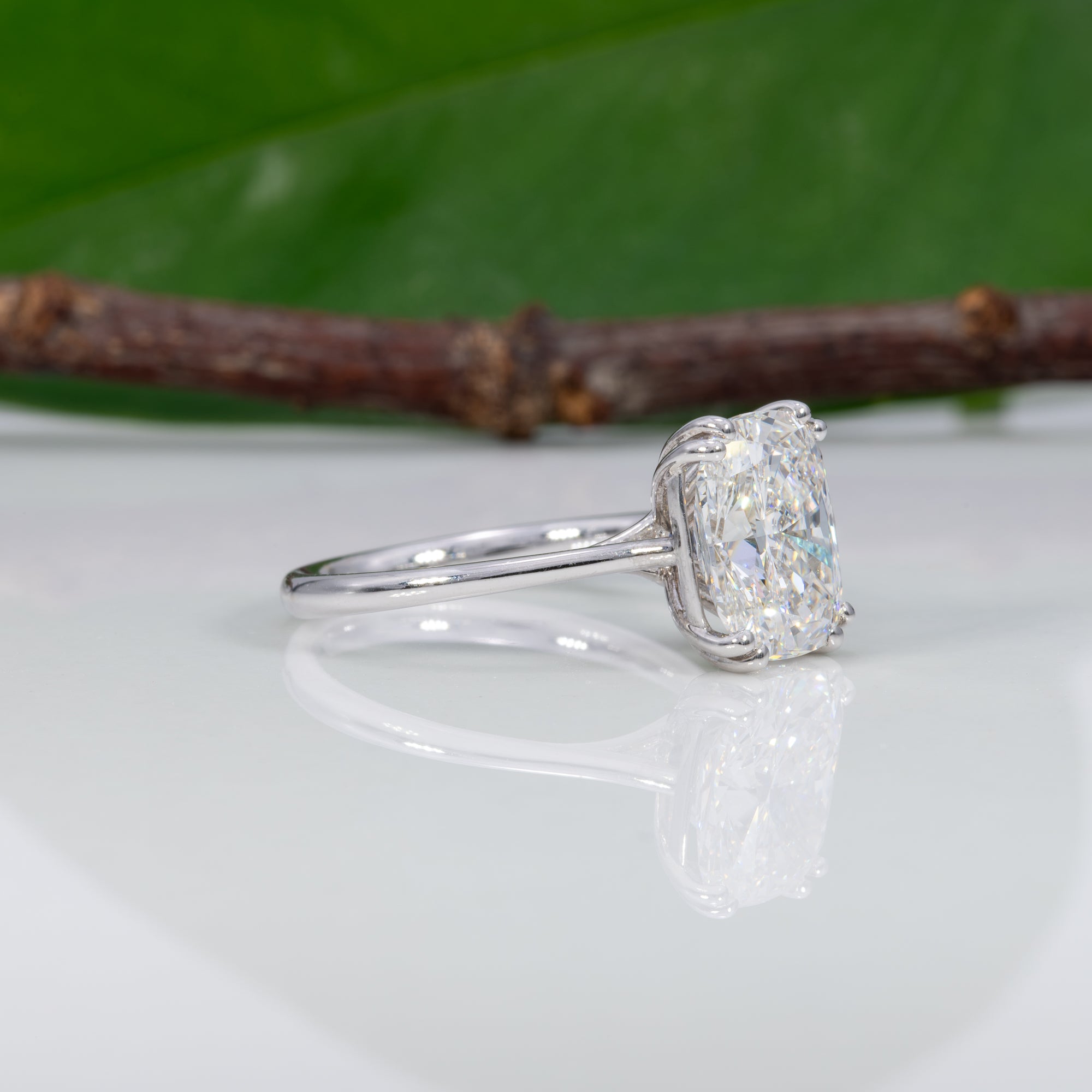 14K white gold lab grown diamond ring