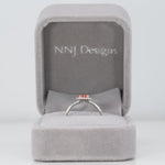 14K white & rose gold padparadscha sapphire ring with diamond accents