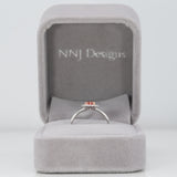 14K white & rose gold padparadscha sapphire ring with diamond accents
