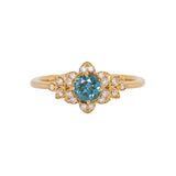 Ishani 14K Yellow Gold Blue Diamond and White Diamond Ring | Round 4.6mm