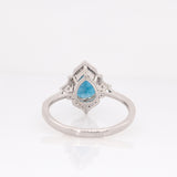 Grace 14K White Gold London Blue Topaz and Diamond Ring | PE 9x7mm