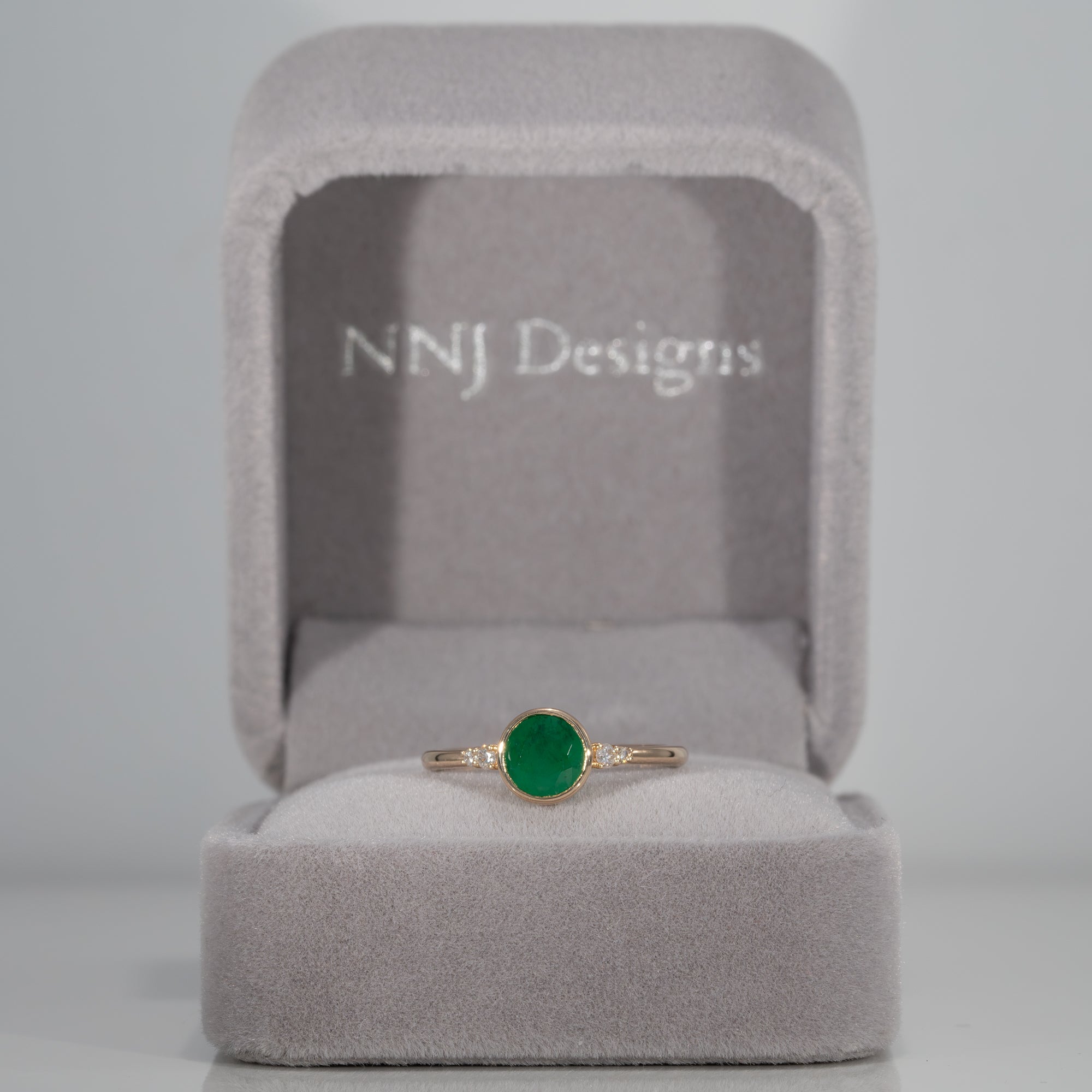 14K Yellow Gold Zambian Emerald Ring