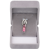 3.2Ct Pink Tourmaline Pendant with Earth Mined Diamond Accents in Solid 18K Gold, 22x6mm - Elegant and Timeless Design