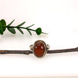 Statement Carnelian Ring in Solid Silver | Oval Shape | Bezel Setting