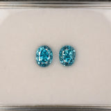 Natural Cambodian Blue Zircon Oval Shape 7.1x5.6x6.7mm 3.20ct Loose Gemstone