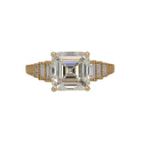 IGI Certified Lab Grown Diamond and Natural Baguette Diamond Ring in 14K Yellow Gold – Elegant Fine Jewelry Ring