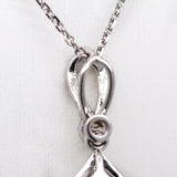 Delphine 14K White Gold AA Ceylon Blue Sapphire and Diamond Pendant | PE 6.5x4.5mm