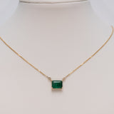 14K Yellow Gold Zambian Emerald Necklace