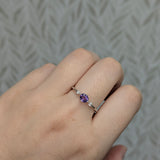 Amaira 14K White Gold Purple Sapphire and Diamond Ring | OV 5x4mm