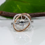 14K white & rose gold diamond semi-mount ring
