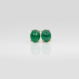 14K yellow gold zambian emerald earrings