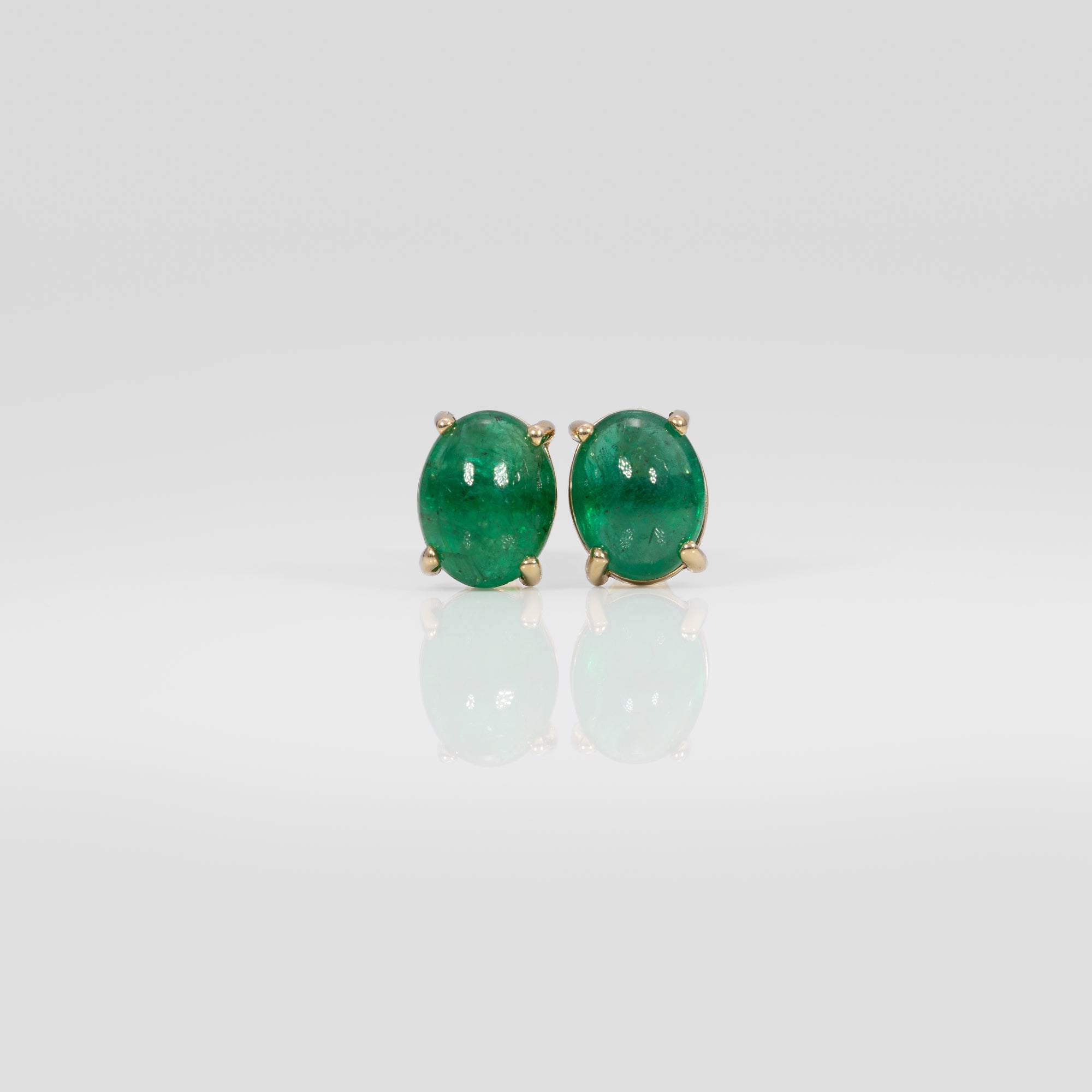 14K yellow gold zambian emerald earrings