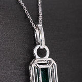 Shree 14K White Gold Zambian Emerald Diamond Pendant | EM 7x5mm