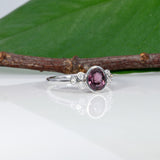 14K white gold purple spinel ring with diamond accents