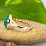 Arlo Solid 14K Gold  Zambian Emerald Ring with Natural Diamonds Accents: Oval, 11.3x8mm