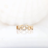 Minimalist Diamond Chain Band Ring in 14K Gold: Modern Fine Jewelry