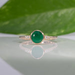 14K Yellow Gold Zambian Emerald Ring